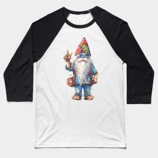 Hippie Gnome #4 Baseball T-Shirt